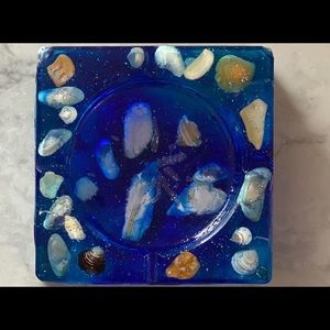 Beach inspired ashtray infused with seashells